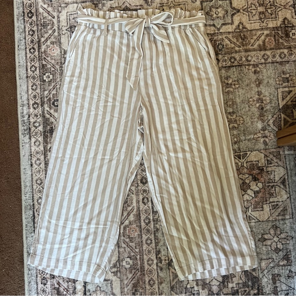 Fever Beige and White Striped Pants size XL